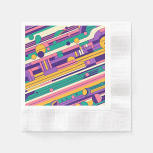 Cool, colourful 80s/90s retro designed napkin