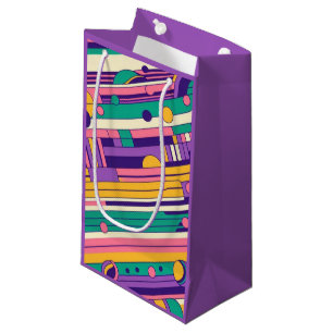 Cool, colourful 80s/90s retro designed small gift bag