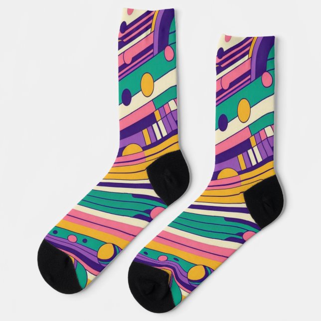 Cool, colourful 80s/90s retro designed socks (Left)