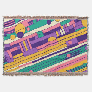 Cool, colourful 80s/90s retro designed throw blanket