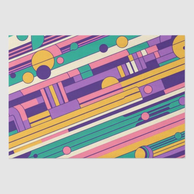 Cool, colourful 80s/90s retro designed tissue paper (Front)
