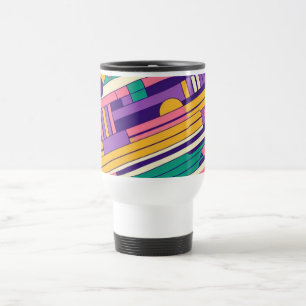 Cool, colourful 80s/90s retro designed travel mug