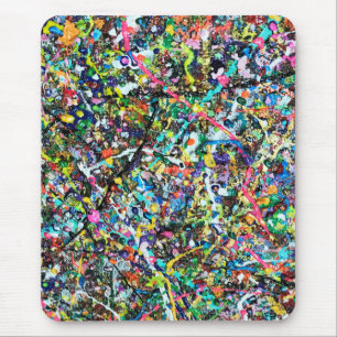 Cool Colourful Abstract Art Paint Splatter Pattern Mouse Mat