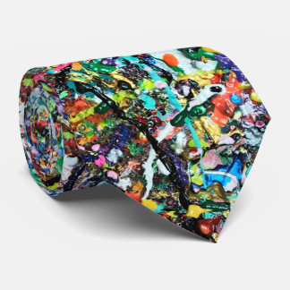 Cool Colourful Abstract Art Paint Splatter Pattern Tie