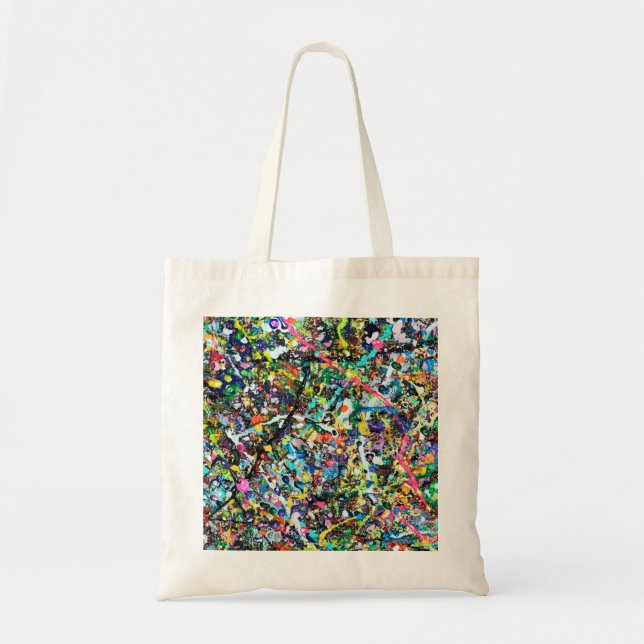 Cool Colourful Abstract Art Paint Splatter Pattern Tote Bag (Front)