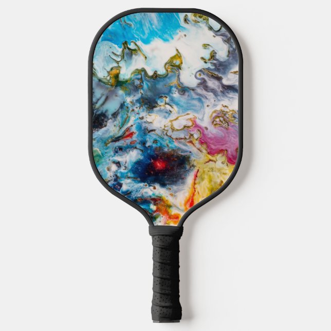 Cool & Colourful Abstract Fine Art Pickleball Paddle (Front)