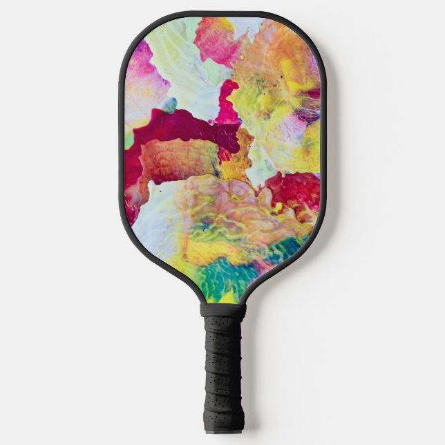 Cool & Colourful Abstract Fine Art Pickleball Paddle (Front)