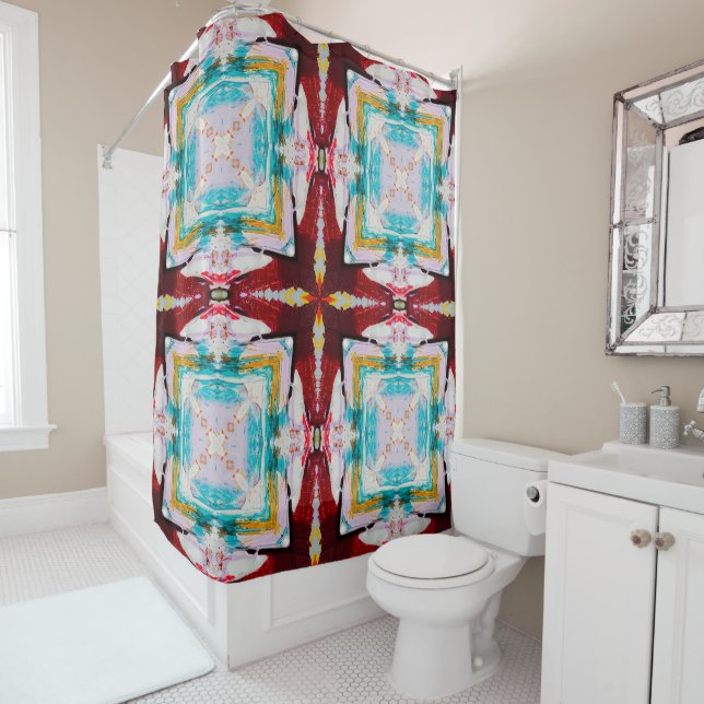 Cool Colourful Abstract Shower Curtain (In Situ)