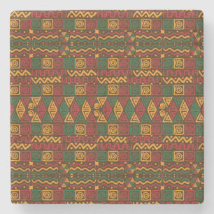 Cool & Colourful African Style Art Drawing Stone Coaster