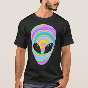 Cool Colourful Alien Head Alien Rave Edm Party Bel T-Shirt