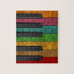 Cool colourful antique grunge effect piano jigsaw puzzle