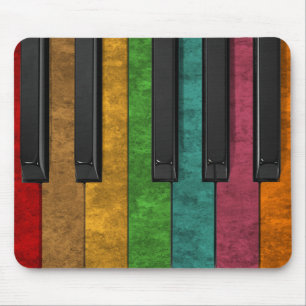 Cool colourful antique grunge effect piano mouse mat