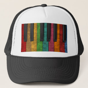 Cool colourful antique grunge effect piano trucker hat