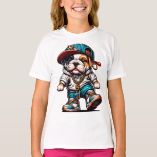 🐶 Cool Colourful Bulldog Pup Street Personalised T-Shirt