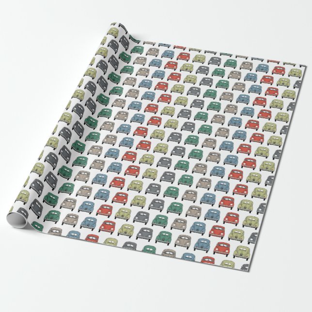 cool colourful classic car wrapping paper (Unrolled)