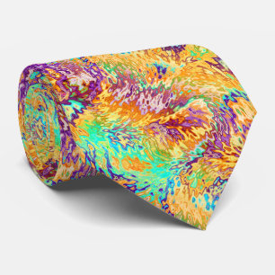 Cool Colourful Crazy Psychedelic Waves Pattern Tie