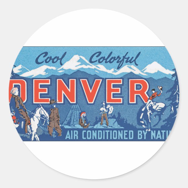 Cool Colourful Denver Classic Round Sticker (Front)