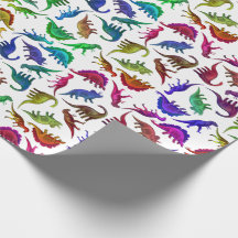 Cool Colourful Dinosaurs Wrapping Paper