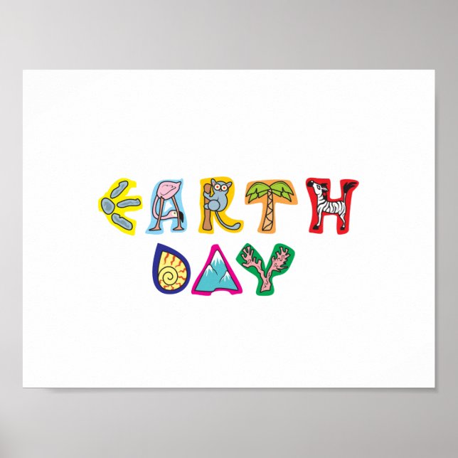Cool Colourful Earth Day Custom Poster (Front)