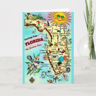 Cool Colourful Florida Map Card