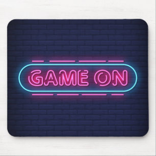 Cool & Colourful Game On Simulated Neon Sign Mouse Mat