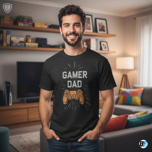 Cool Colourful 'GAMER' DAD   Father's Day T-Shirt 