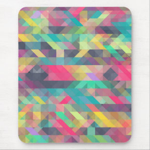 Cool colourful geometric triangles pattern mouse mat
