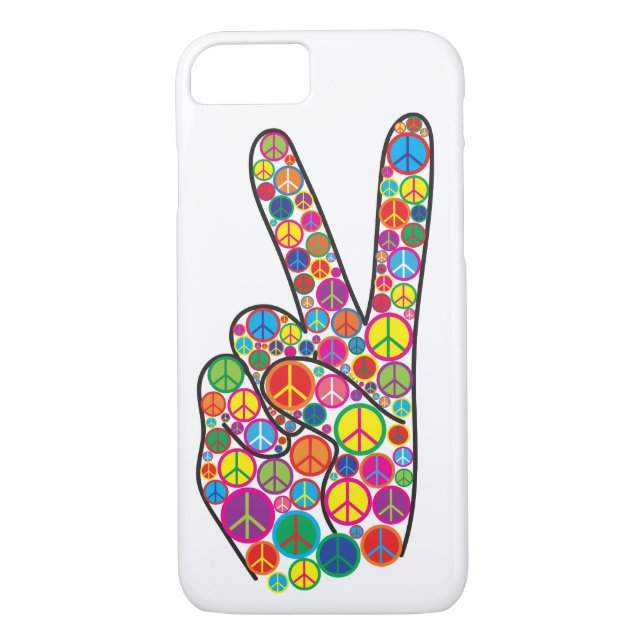 Cool Colourful Groovy Peace Signs Case-Mate iPhone Case (Back)