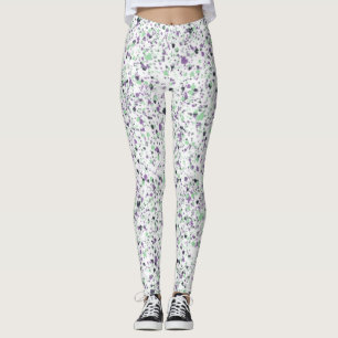 Cool, Colourful Hearts Splatter Paint, Abstract Leggings