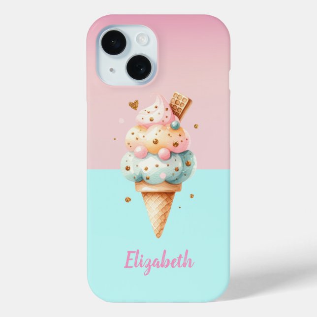 Cool Colourful Ice Cream Cones Love Case-Mate iPhone Case (Back)