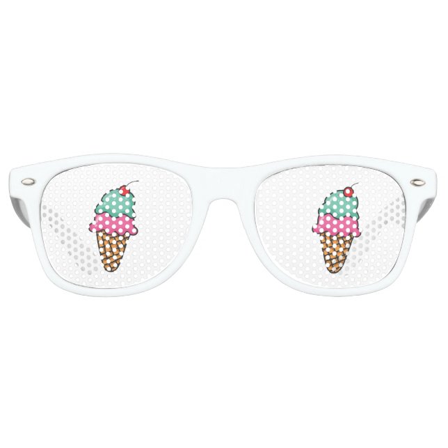 Cool Colourful Ice Cream Cones Retro Sunglasses (Front)