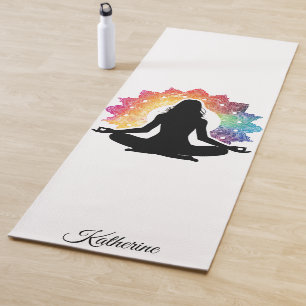 Cool Colourful Mandala Design Custom Name Yoga Mat