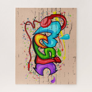 Cool Colourful Music Graffiti Jigsaw Puzzle