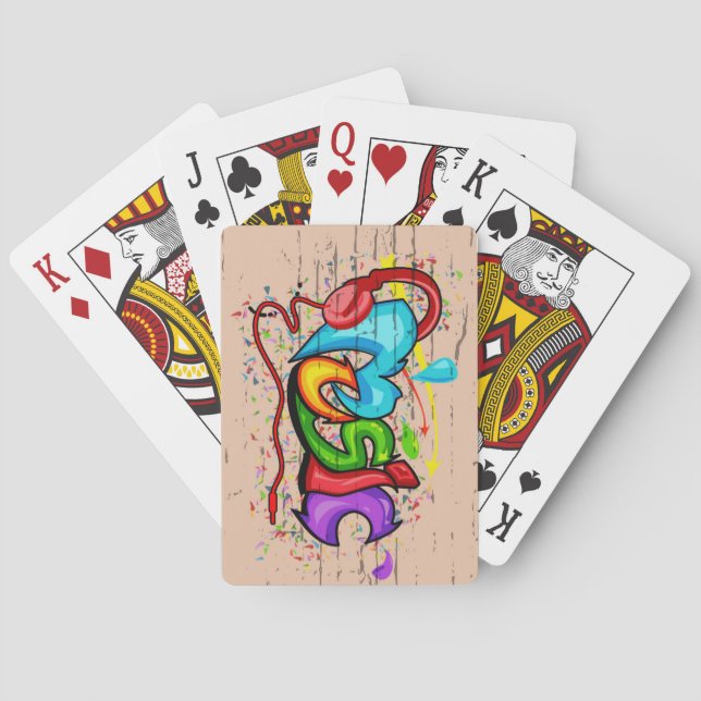 Cool Colourful Music Graffiti Playing Cards (Back)