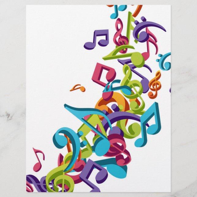 cool colourful music notes and sounds (Front)