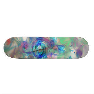 Cool colourful music notes smoke effects image skateboard