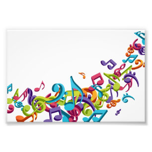 Cool Colourful  music notes & sounds music fashion Photo Print