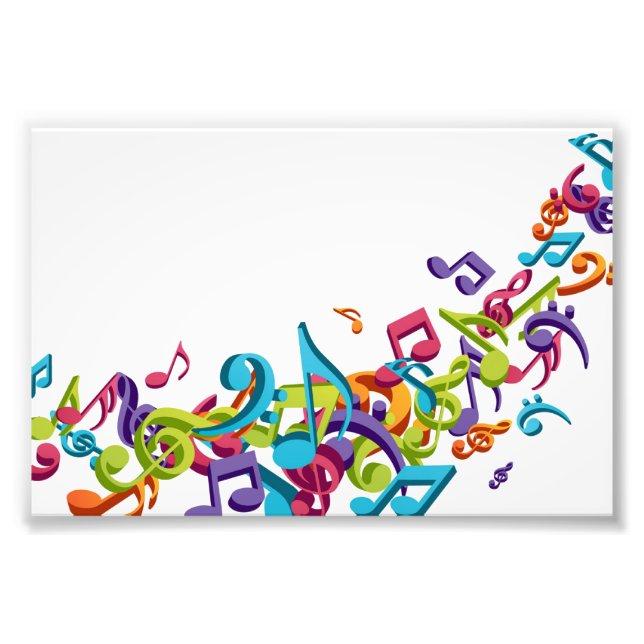 Cool Colourful  music notes & sounds music fashion Photo Print (Front)