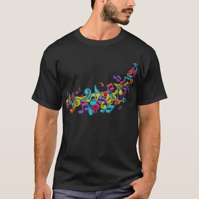 cool colourful music notes & sounds T-Shirt (Front)