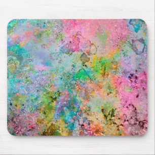 Cool colourful neon colours abstract marble image mouse mat