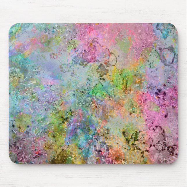 Cool colourful neon colours abstract marble image mouse mat (Front)