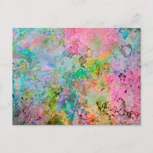 Cool colourful neon colours abstract marble image postcard