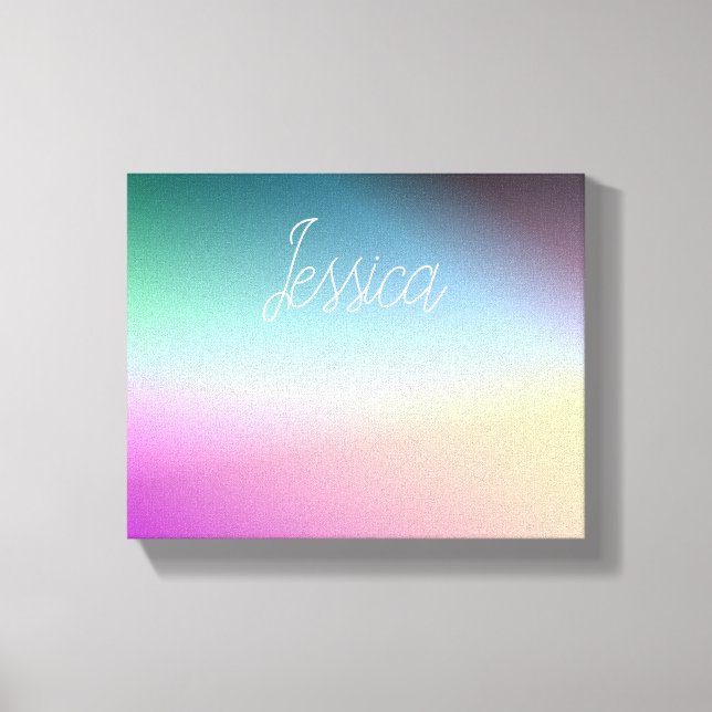 Cool Colourful Ombre Gradients & Your Script Canvas Print (Front)
