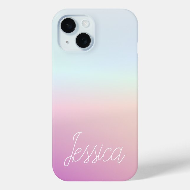 Cool Colourful Ombre Gradients & Your Script Case-Mate iPhone Case (Back)