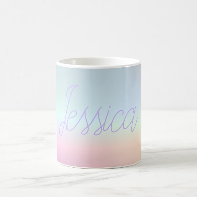 Cool Colourful Ombre Gradients & Your Script Coffee Mug (Center)