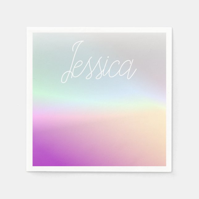 Cool Colourful Ombre Gradients & Your Script Napkin (Front)