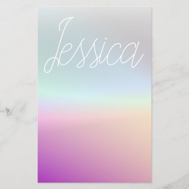 Cool Colourful Ombre Gradients & Your Script Stationery (Front)