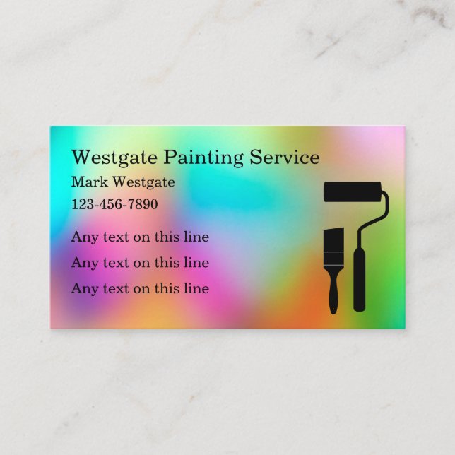 Cool Colourful Painting Service  Business Card (Front)