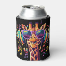 Cool Colourful Party Giraffe with Headphones