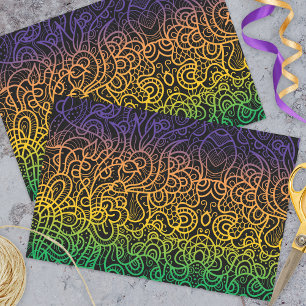 Cool Colourful Rainbow Hand Drawn Doodle Line Art  Tissue Paper